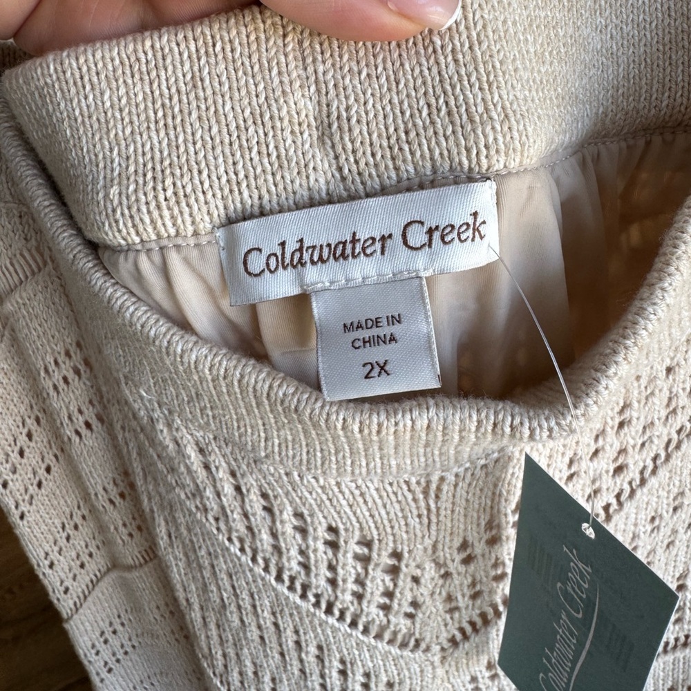 Elegant Coldwater Creek Cream Knit Skirt | 2X Large - Picture 3 of 5